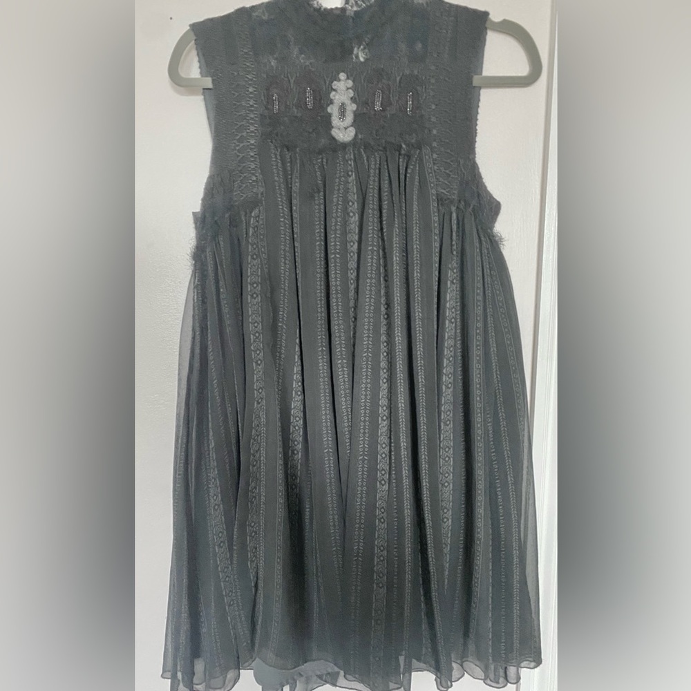 FREE PEOPLE - Victorian high neck sleeveless mini dress
